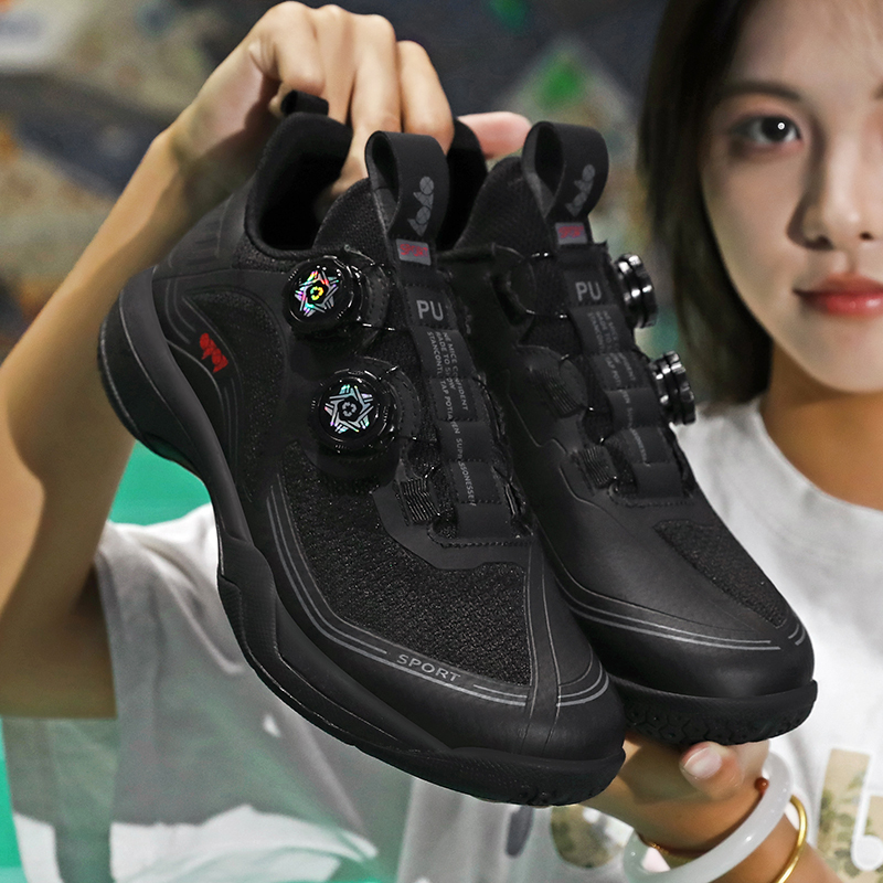 Victor Glory Spring and Summer Black Badminton Shoes with Double Buckles for Couples, Lace-Free, Anti-Twist Automatic Sports Shoes Victor Glory Spring and Summer Black Badminton Shoes with Double Buckles for Couples, Lace-Free, Anti-Twist Automatic Sports Shoes