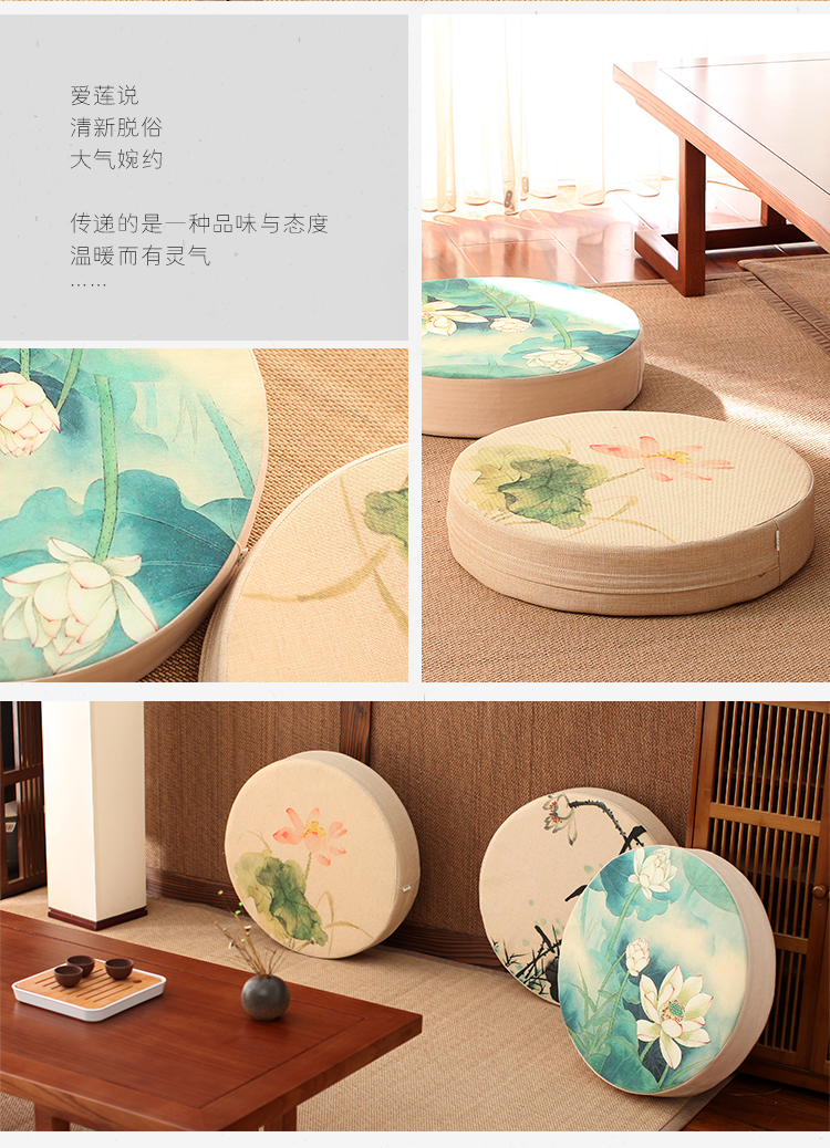 Futon đệm vải theo phong cách Nhật Bản có thể tháo rời và có thể giặt dày tròn mục vụ Bắc Âu nhà cửa sổ sàn đệm - Ghế đệm / đệm Sofa nệm lót sofa