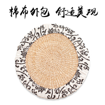 Cotton and linen futon cushion cover thickened tatami meditation kneeling Buddha meditation cushion cover Removable and washable fabric seat cover