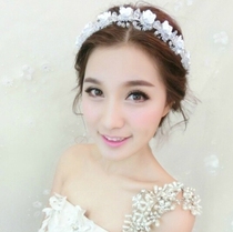 Bridal Hair Accessories Handmade Crystal Polymer Pottery Head Flower Wedding Dress Korean Wedding Hair Accessories Forehead Photo Studio Accessories