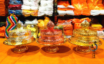 Tibetan handmade mandala pan mandala panmanchaluo offering to Buddha