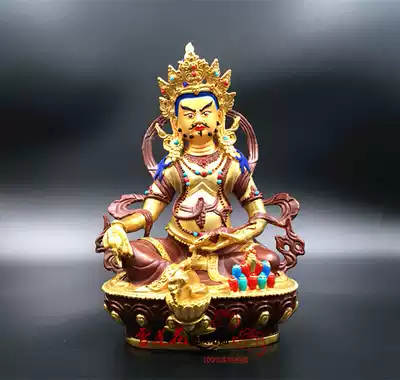 Bronze and semi-gilt yellow fortune Buddha statue seven inches (21cm) made in Qinghai Taer Temple