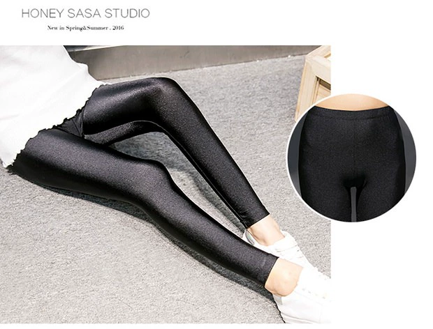 Quần legging nữ mỏng mặc thun co giãn cỡ lớn chân đen 9 điểm quần skinny mỏng mùa xuân và quần mùa thu quần đũi nữ đẹp
