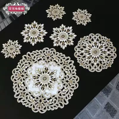 Coaster creative embroidery hollow fabric European pastoral home table mat Western placematters bottle mat coaster plate mat