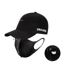 Hat Mens Summer Tide Joker Hip Hop Baseball Cap Korean version of cap female Korean version of sun hat long strap