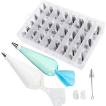 48 head laminating mouth set decorating tool stainless steel decorating milk pastry bag cake baking tool