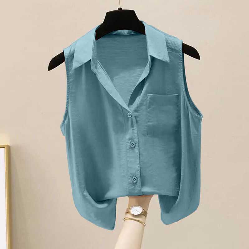 French-Style Chiffon Sleeveless Shirt for Women, New Summer Fashion, Stylish and Versatile for Petite Figures, Unique Tank Top Base Layer French-Style Chiffon Sleeveless Shirt for Women, New Summer Fashion, Stylish and Versatile for Petite Figures, Unique Tank Top Base Layer