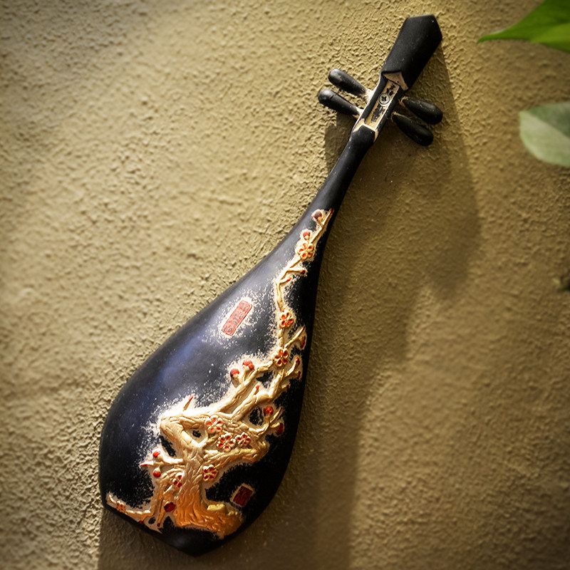 Modern Chinese creative stereo pipa wall decoration wall of retro decoration wall on the wall of the living room