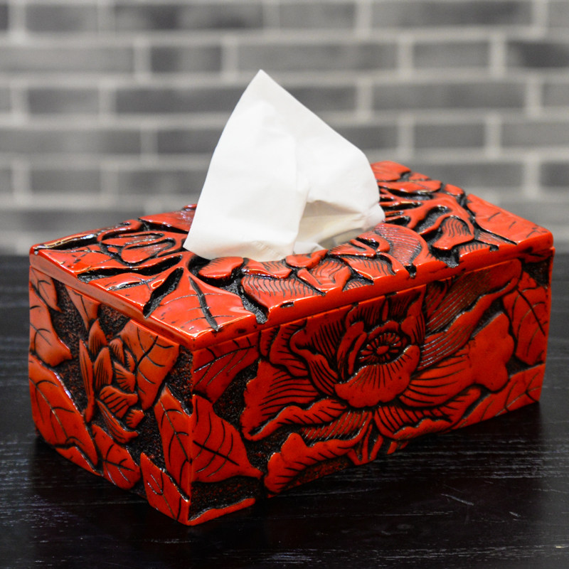 New Chinese hotel home decoration decoration toilet paper box creative practical tissue box rich personality square box