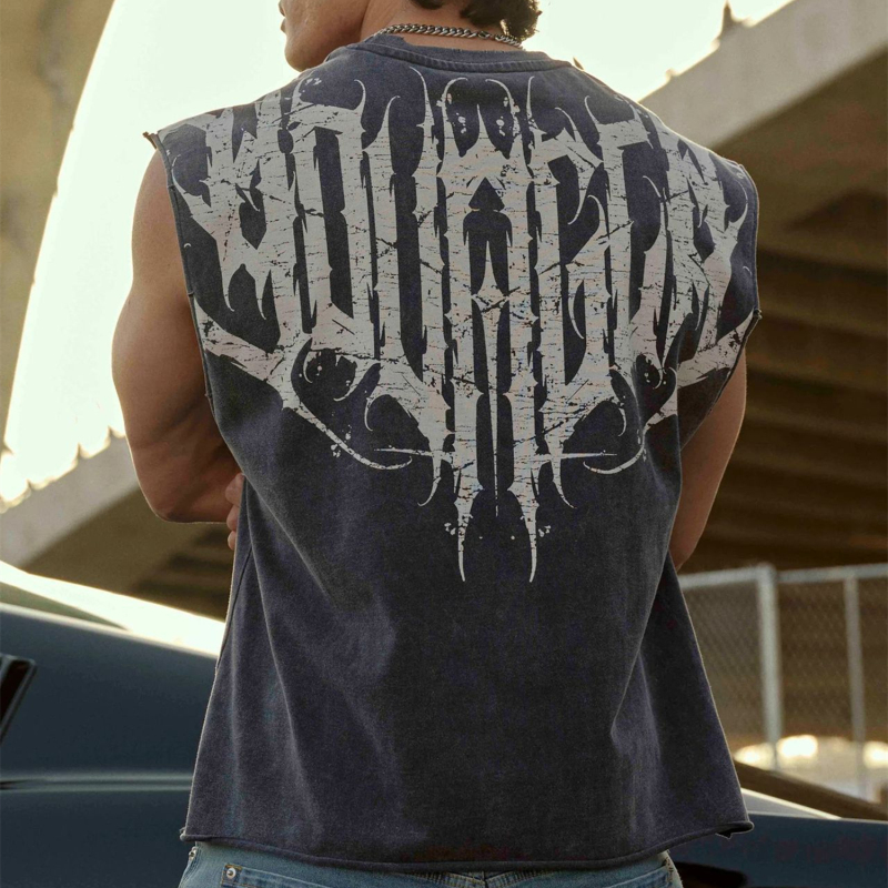 Youngla Sports Sleeveless Men's Heavyweight Cotton Fitness American Style Trendy Brand Vest with Large Print Loose T-Shirt Tank Top for Summer Youngla Sports Sleeveless Men's Heavyweight Cotton Fitness American Style Trendy Brand Vest with Large Print Loose T-Shirt Tank Top for Summer