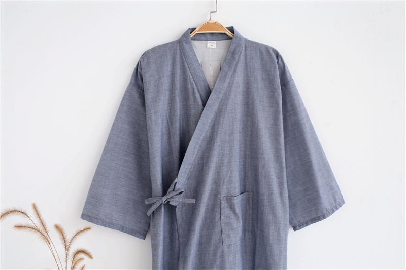 Kimono bông gạc đồ ngủ nam giới và phụ nữ dịch vụ nhà kích thước lớn Nhật Bản dài tay áo choàng áo tắm mồ hôi quần áo phong cách mới