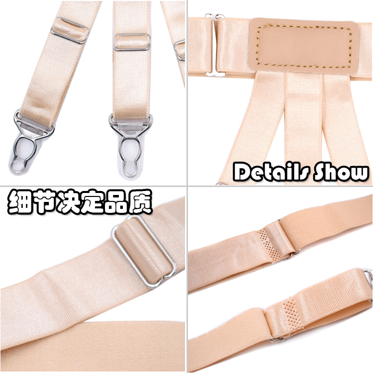 Lauren Katie Nhật Bản và Hàn Quốc new unisex áo sơ mi clip trượt garter clip vòng chân garter dây nịt bít tất phối ren nơ màu trắng