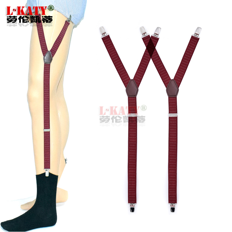 Áo sơ mi nam clip garter hai trong một Châu Âu và Mỹ unisex hàng dệt kim clip Y-loại áo sơ mi clip trượt chống nhăn new