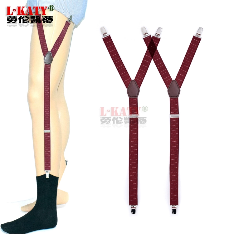 Áo sơ mi nam clip garter hai trong một Châu Âu và Mỹ unisex hàng dệt kim clip Y-loại áo sơ mi clip trượt chống nhăn new