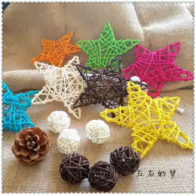 Barnacles, rattan stars, love kindergarten decoration, primary school classroom corridor ceiling, air charm, hanging decoration