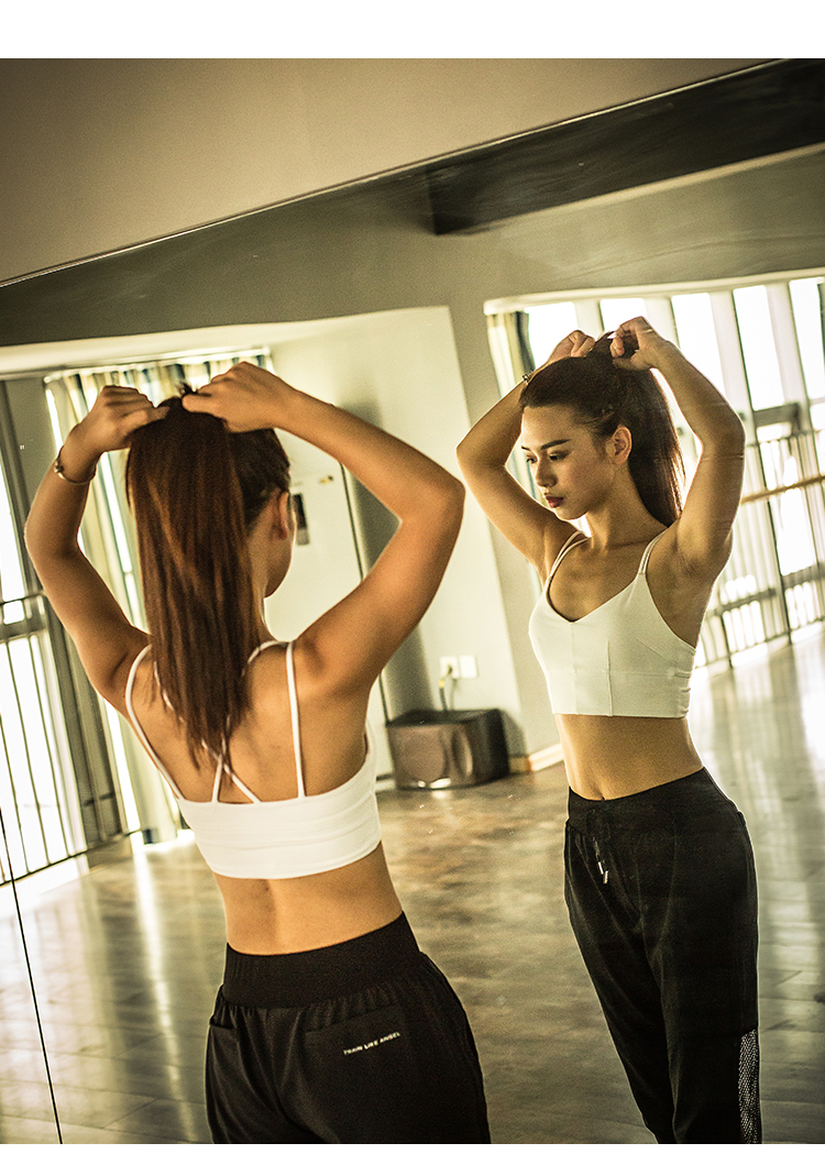 Sexy dây đeo mỏng đẹp trở lại dây đeo vai vest thể thao áo ngực tập thể dục yoga đồ lót siêu tập hợp quần áo thể dục phụ nữ áo lót thể thao nữ