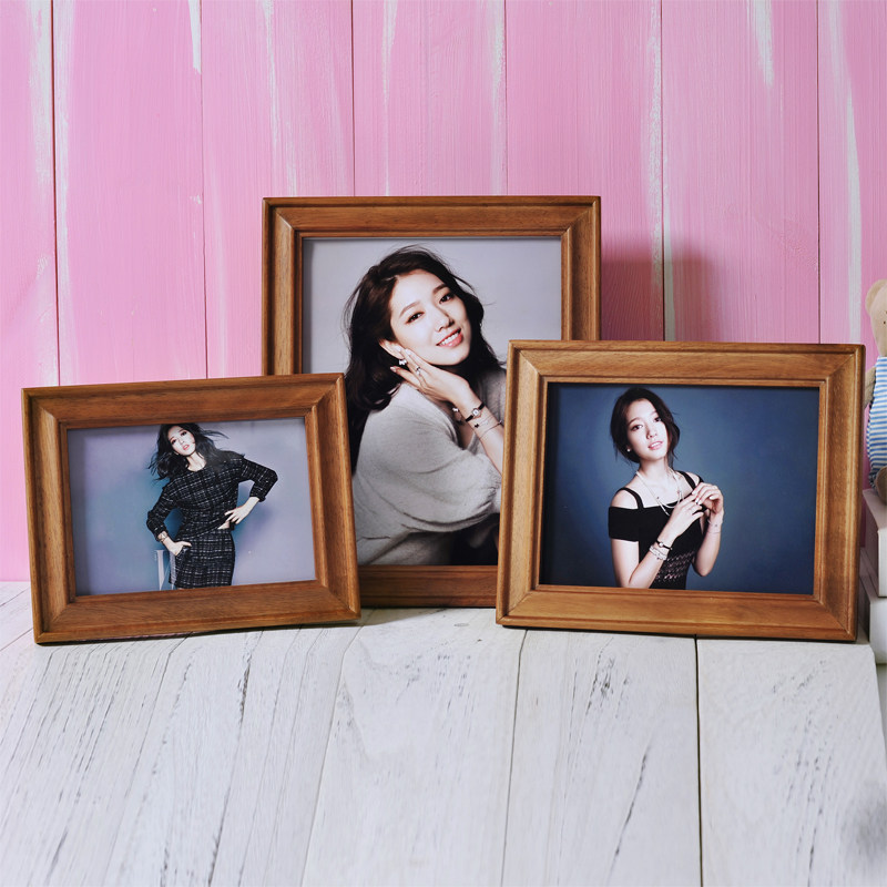 Free wash photos made into photo frames Nordic ornaments 3 combinations 67810 inch mortise and tenon solid wood frame wall hanging triple picture frame