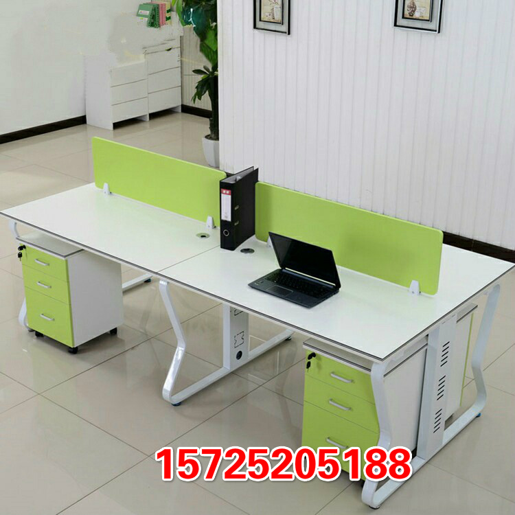 Thanh Đảo nội thất văn phòng khung thép chân 4 bàn nhân viên màn hình phân vùng bàn máy tính đơn giản hiện đại tấm hai người