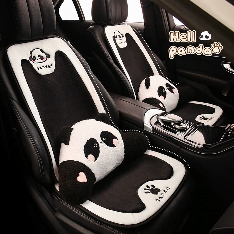 Winter car cushion plush cute cartoon car seat cushion heating seat cushion seat cover car cushion seat cover half bag-Taobao