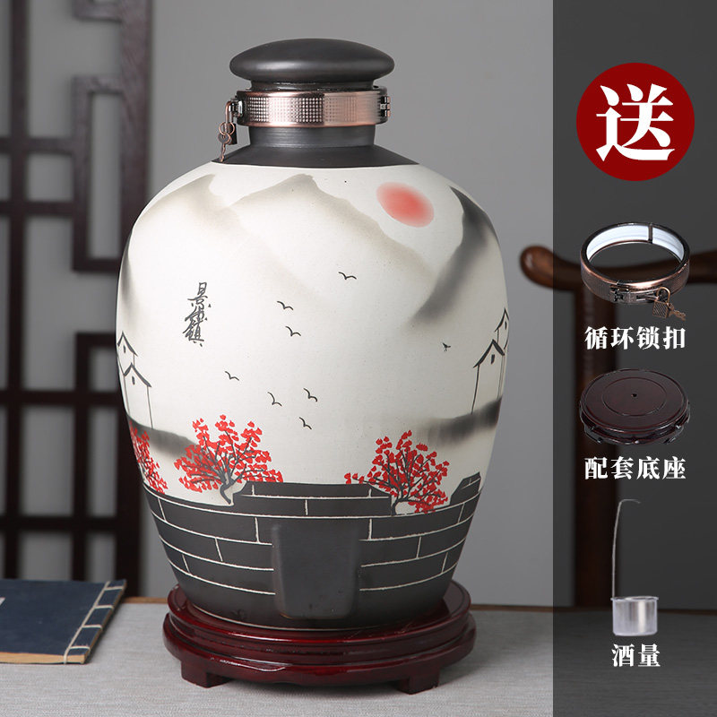 Jingdezhen ceramic wine altar cellar empty wine altar vintage bubble wine bottle sealed wine jar home 10 pounds 50 pounds large wine tank