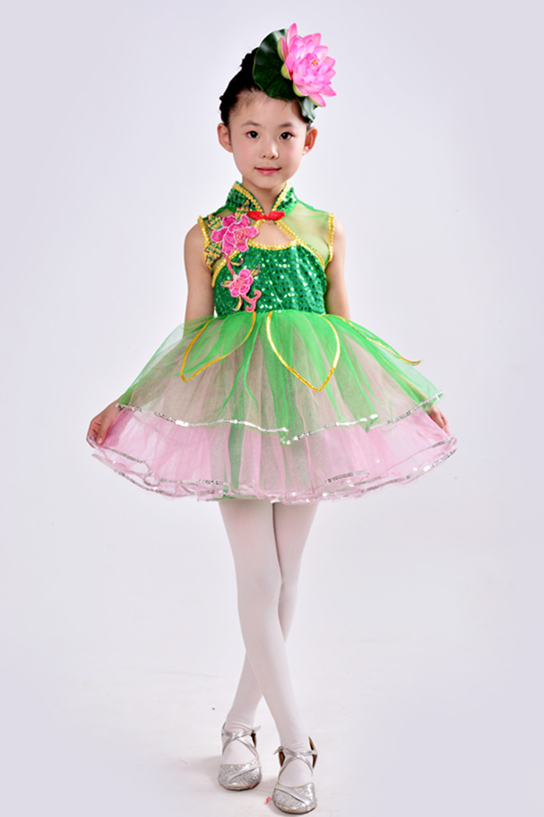 New Children Day Jasmine Dance Trang phục Little Lotus Style Fairy Boys Lotus Pond Moonlight Lotus Dance quần thể dục trẻ em