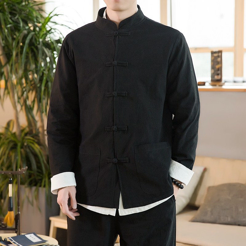 Chinese style Chinese style of long sleeve Tang jacket retro style style style of clothing and clothing youth middle mountain wear autumn tide