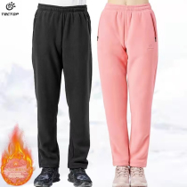 TECTOP explores fleece pants for men and women in autumn and winter thickened coral velvet warm windproof and cold-resistant outdoor casual pants