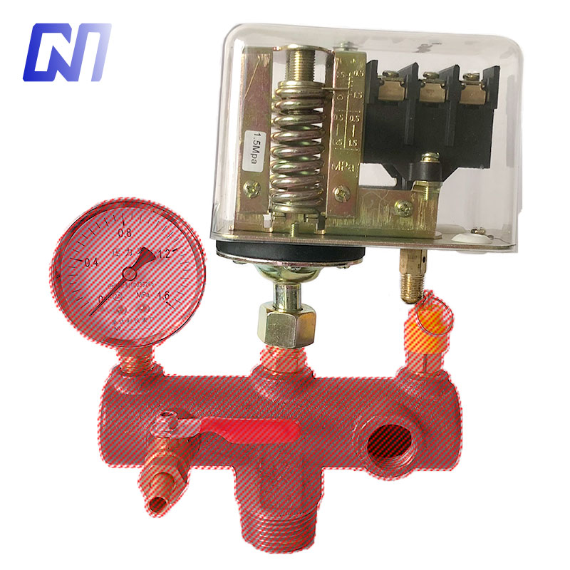 Air compressor pressure switch controller fully automatic adjustable three-phase pressure switch assembly air pressure switch horizontal