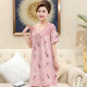 Pajamas for women summer nightgown thin short-sleeved pure cotton mid-skirt loose middle-aged mother plus size plus size women's home clothes