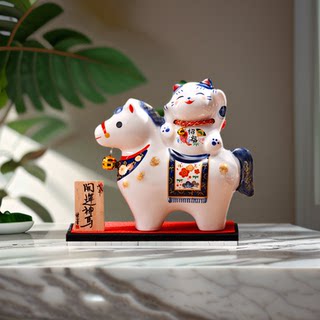 2026马年吉祥物摆件马上发财陶瓷新年礼物盒商务送客户年会伴手礼