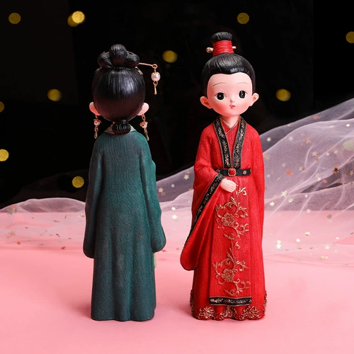 Свадебный свадебный жених китайский стиль жених и невеста и невеста -доброе украшение домашнее свадебное домик