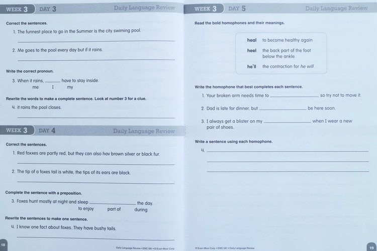 Evan-Moor全集美国加州非常著名的PDF教材  Daily Language Review Grade 1-8 儿童英语练习册练习题 1年级-8年级 12345678年级完整电子版