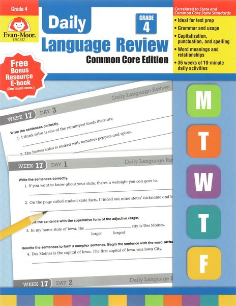 Evan-Moor全集美国加州非常著名的PDF教材  Daily Language Review Grade 1-8 儿童英语练习册练习题 1年级-8年级 12345678年级完整电子版