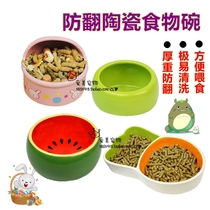  Chinchilla food bowl Ceramic anti-overturning fixed bowl Feed box Rabbit Dutch pig Guinea pig Easy-to-clean grass rack grass ball squirrel