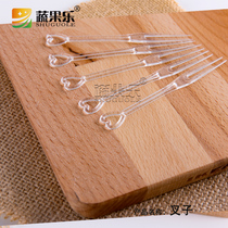 Vegetable and fruit music transparent fruit fork fresh fruit cut fork color fruit fork discount factory direct sales