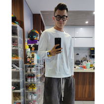 (Radish Cooperative) Undershirt Pure Color T-shirt Inner Lap Pure Cotton Long Sleeve Round Collar Snub 100 lap male loose