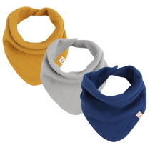 Newly customized baby triangle scarf multi-purpose baby bib solid color saliva scarf dual-use scarf embroidery