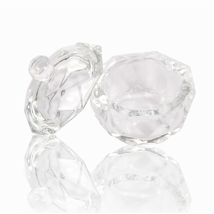 Mechia crystal liquid cup star anise double hole no cover special transparent glass washing pen water tool phototherapy nail carver supplies