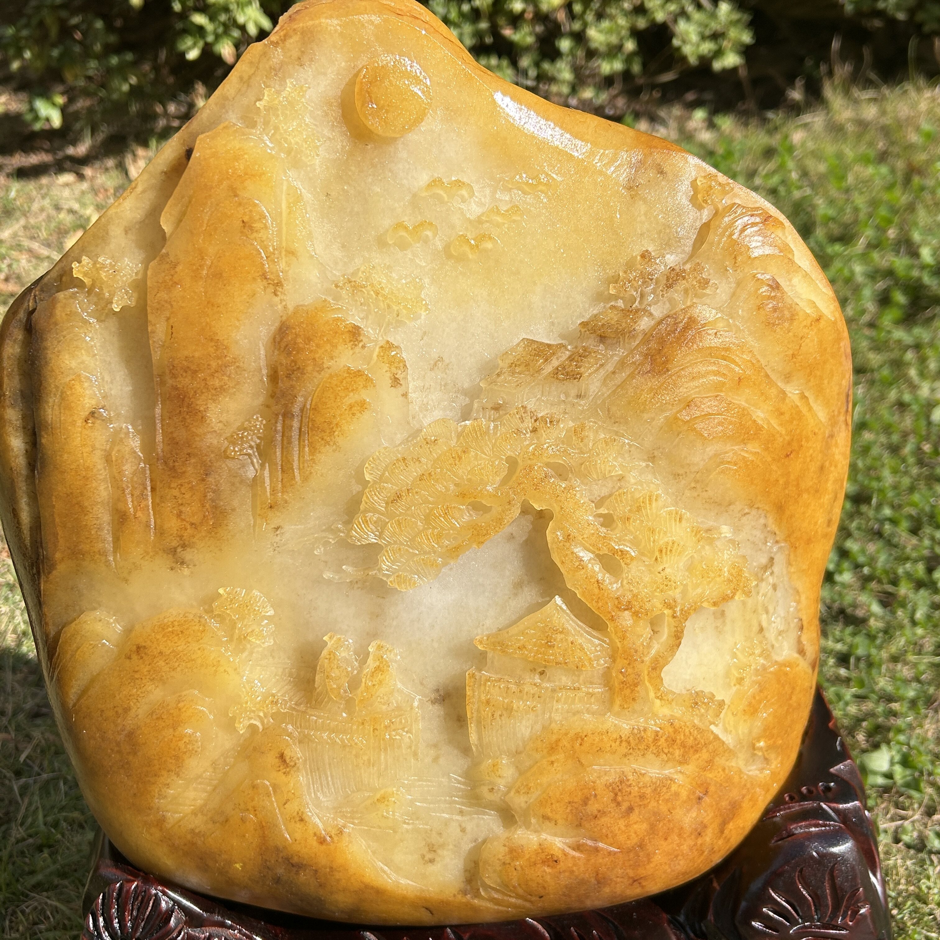 黄龙玉原石水草花摆件：天然宝石级收藏！鱼缸造景神器太绝了！-珠宝
