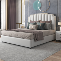 Light luxury bed modern simple ins net red bed 18 meters soft bag master bedroom wedding bed air pressure storage bed Italian leather bed