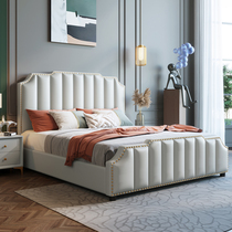 Soft bed light luxury net red double master bedroom storage air pressure wedding bed 18 meters large apartment modern simple leather bed