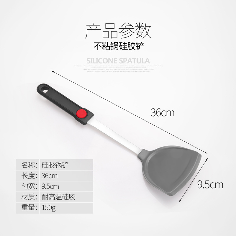 Mới thép không gỉ nhiệt độ cao lửa đỏ điểm bảo vệ nồi xẻng sáng tạo nhà bếp cửa hàng không dính nồi quà silicone thìa - Phòng bếp kệ để dao