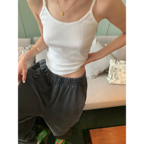 Axi Ge vcruan Sesame pure desire hollow small sling female summer new fashion Joker slim top