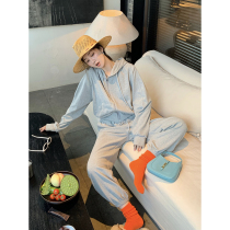 Ashigo vcruan new fabric comfortable sports sweater casual set womens autumn 2021 New