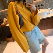 (6fold return) Polo sweater female autumn and winter Korean loose casual pullover long sleeve Joker top