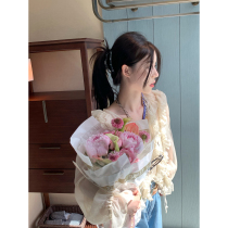 vcruan Axigo ancient flag wind fluttering ruffled shirt womens 2022 summer new solid color loose top