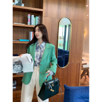 vcruan Asigo gouache green wool double-sided suit jacket women autumn and winter New temperament woolen coat