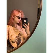 vcruan axigo rose shadow light pink t-shirt womens 2022 summer new simple all-match short top