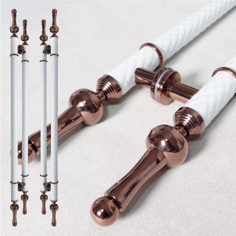 Modern American antique stainless steel black custom glass door big door handle hotel real wood door moving door handle