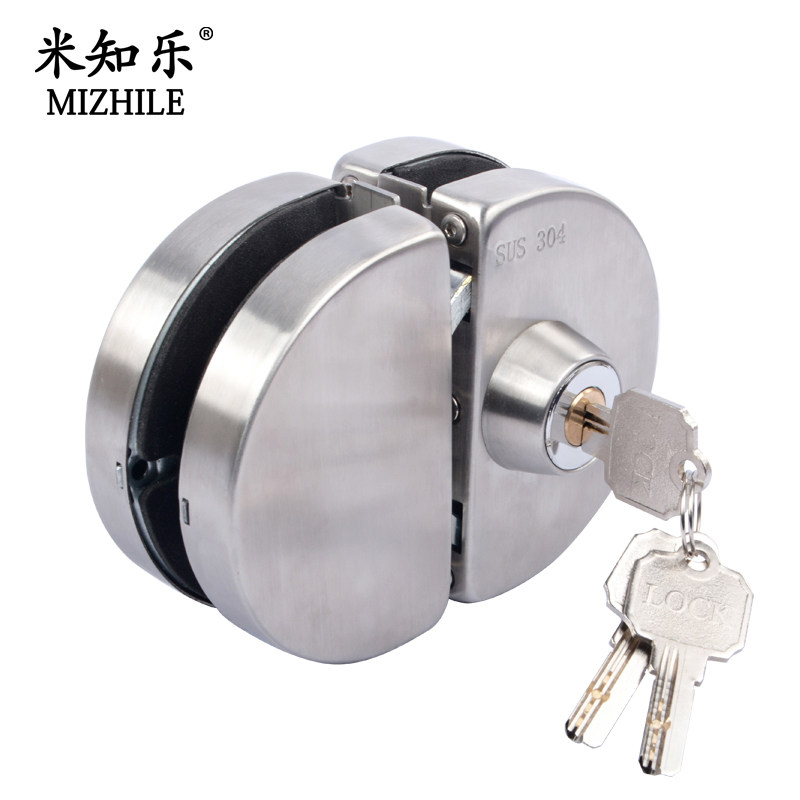 Free Bore Glass Door Lock 304 Stainless Steel Theft Protection Single Door Double Door Lock Glass Door Bolt Heaven And Earth Bolt